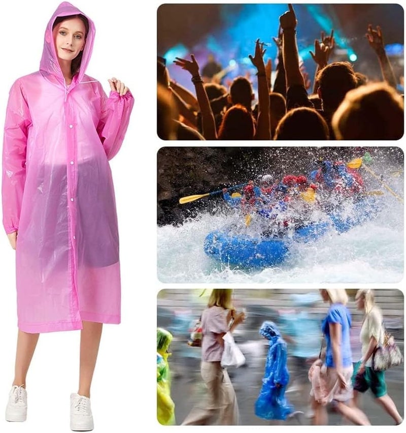 Bukela Raincoat Rain Poncho for Adults, 1 Pack EVA Rain Poncho for Women and Men Reusable Raincoat Jacket Packable for Family Fishing/Travel/Emergency/with Hood and Elastic Sleeving - Image 4